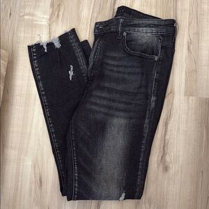 Edgy Black Distressed Skinny Jeans